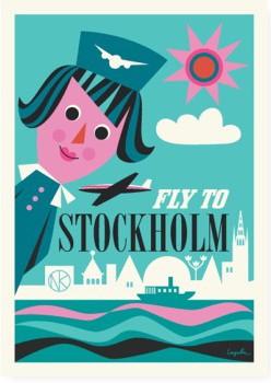 【OMM design】ポスター　Fly to Stockholm（額なし）