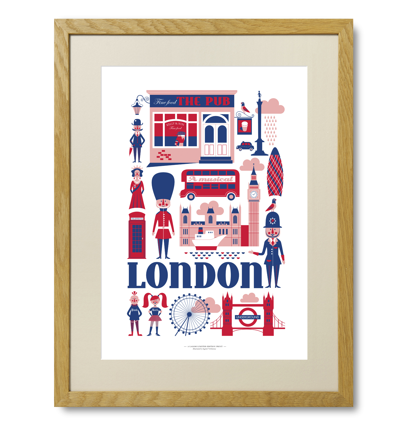 Lagom Design 都市柄アートプリント London ロンドン 額なし 北欧雑貨や北欧 アイテム リーディンググラスの卸 仕入はクローネに卸 仕入はクローネに