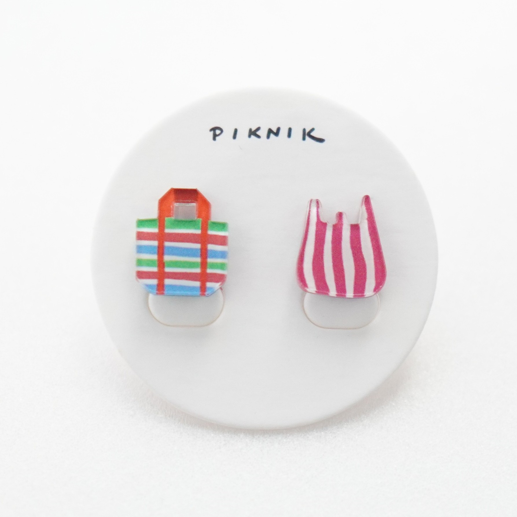 【PIKNIK】青白ストライプビニール袋＋赤白ストライプのビニール袋