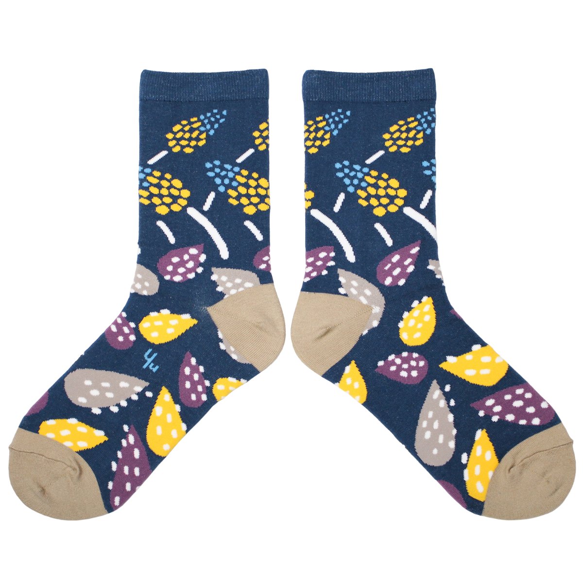 【Yu Square】コットンソックス African Hosta（denim）