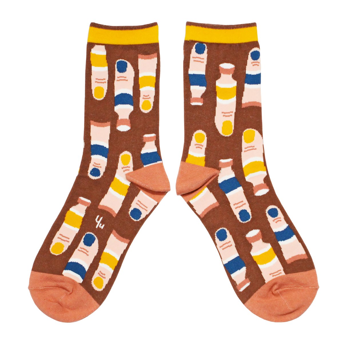 【Yu Square】コットンソックス Fingerpaint（chestnut）