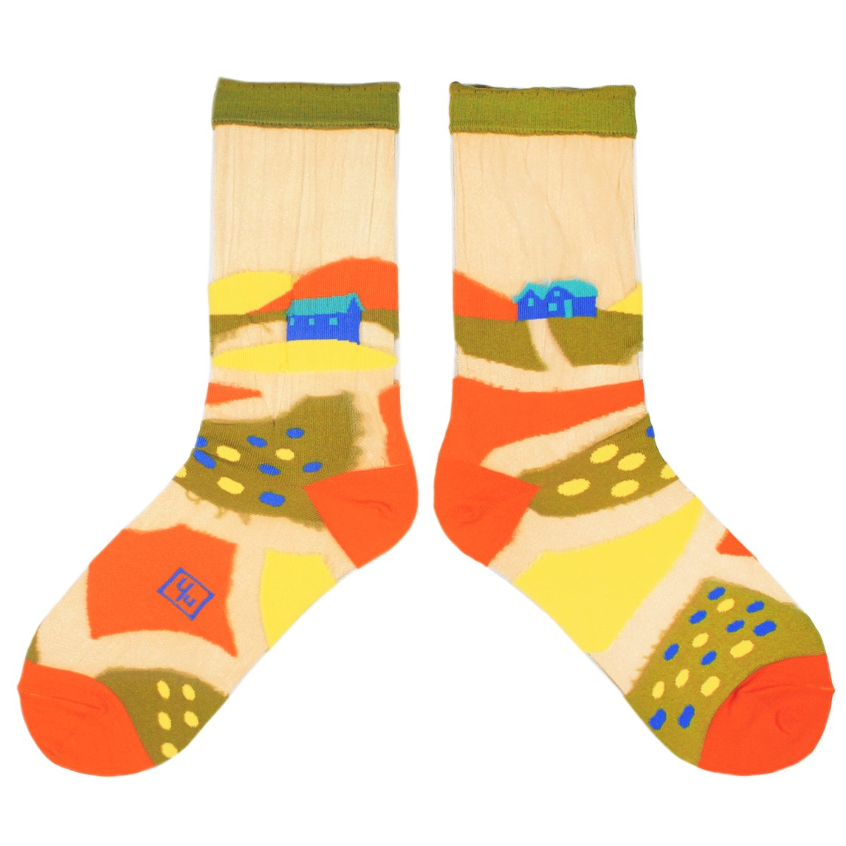 【Yu Square】シースルーソックス Wild Fields（olive）