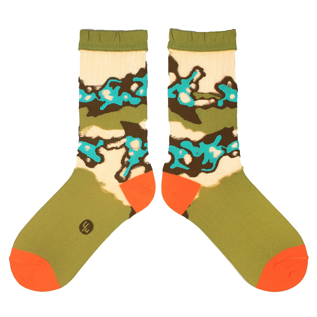 【Yu Square】シースルーソックス Mudpots（olive）