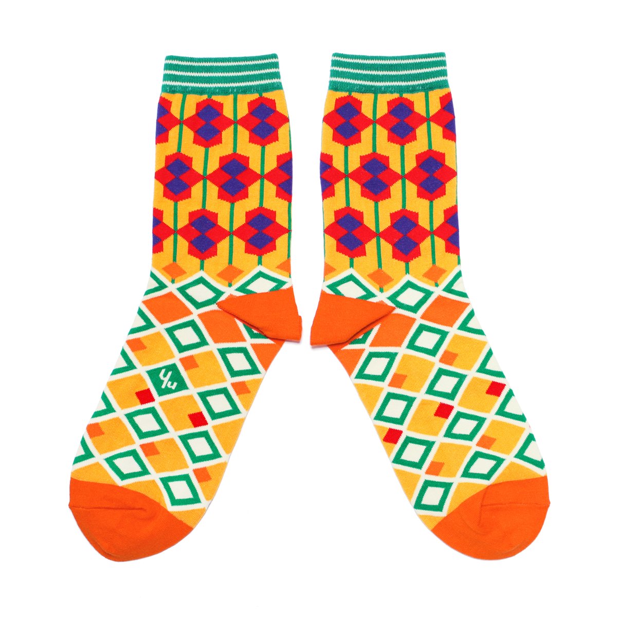 【Yu Square】コットンソックス Moroccan Tile（amber）