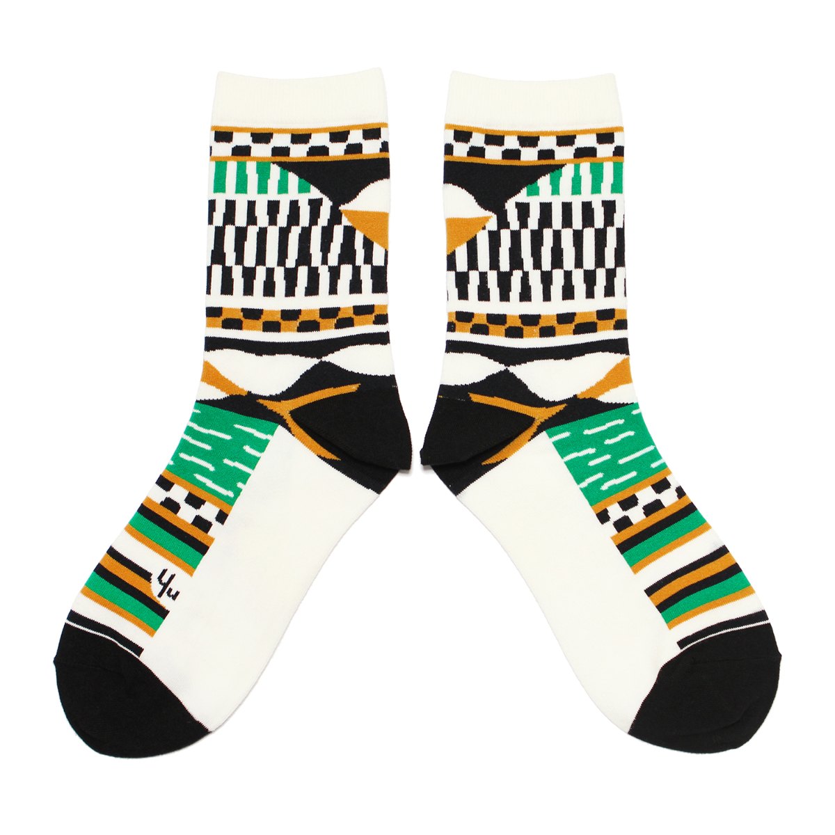 【Yu Square】コットンソックス Moroccan Rug（white）