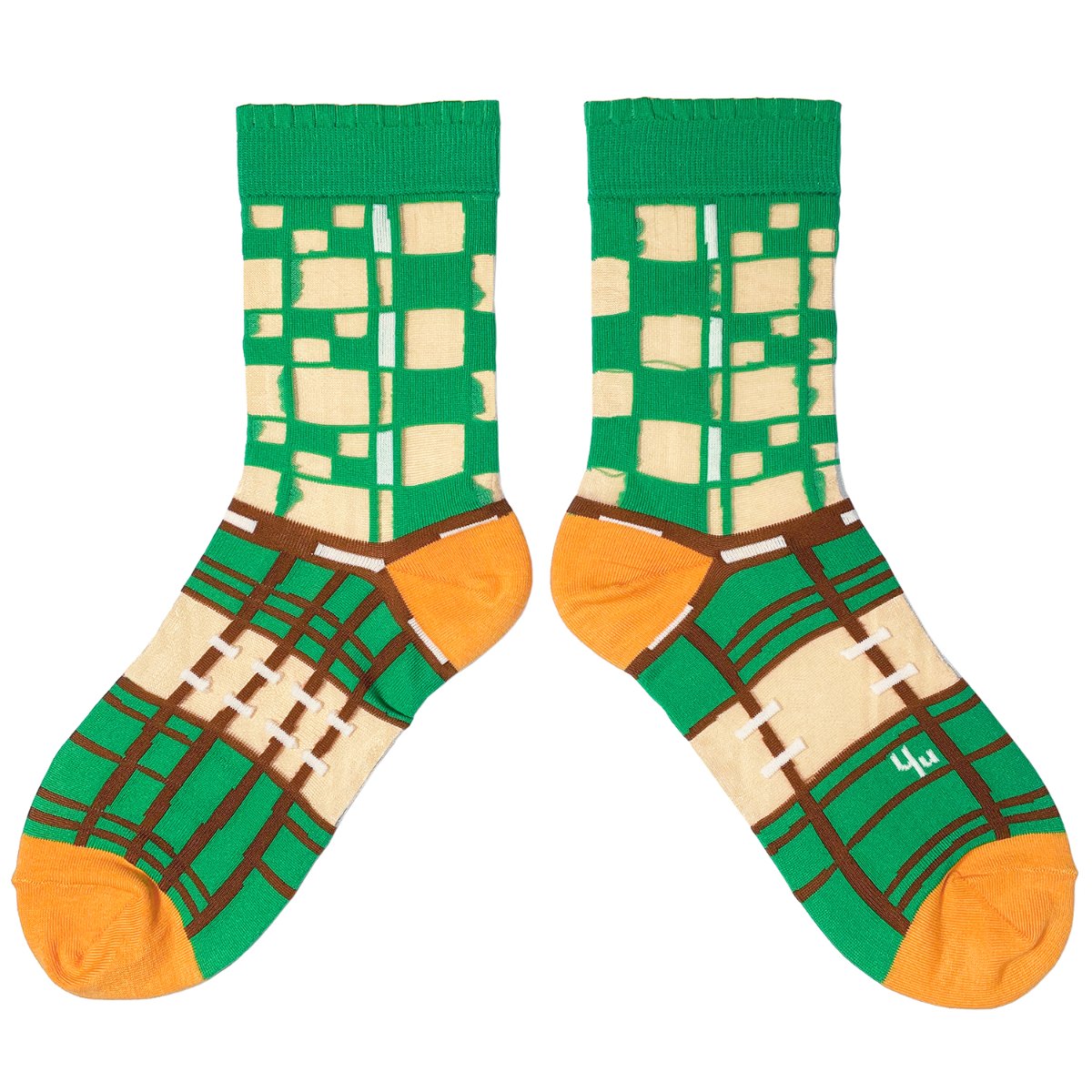 【Yu Square】シースルーソックス Checkerboard（green）