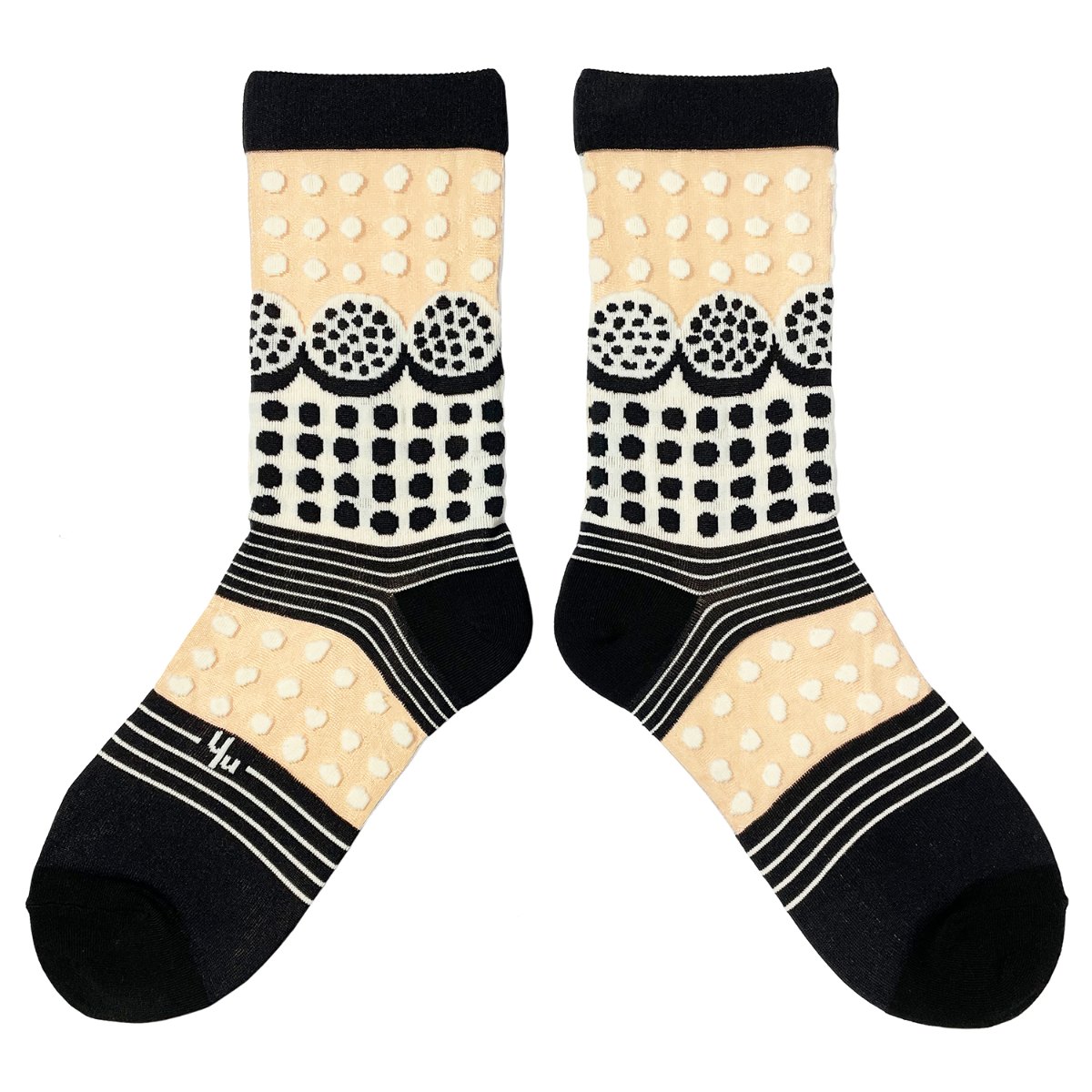 【Yu Square】シースルーソックス Punch Card（black）