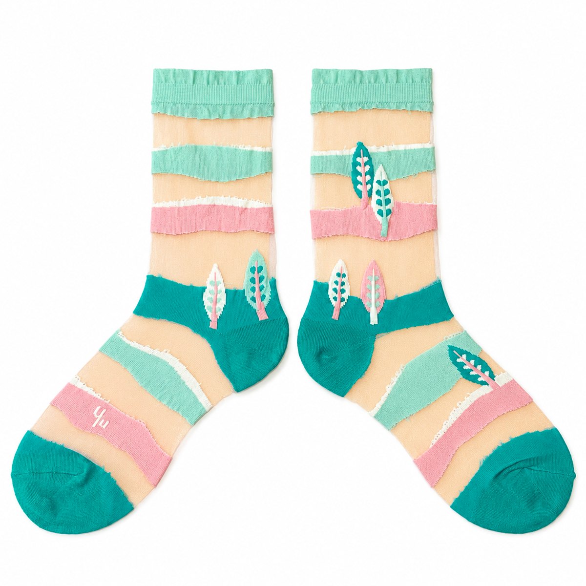 【Yu Square】シースルーソックス Wilderness（light teal）