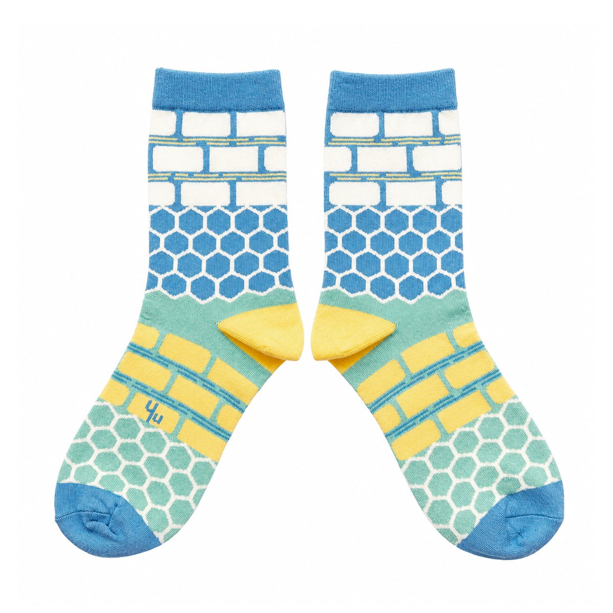 【Yu Square】コットンソックス Stone Wall（blue）