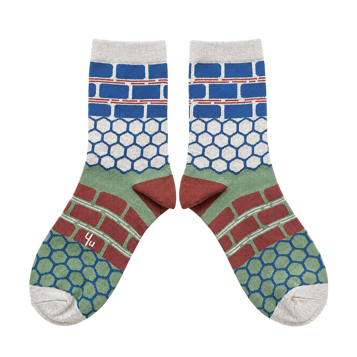 【Yu Square】コットンソックス Stone Wall（marl grey）