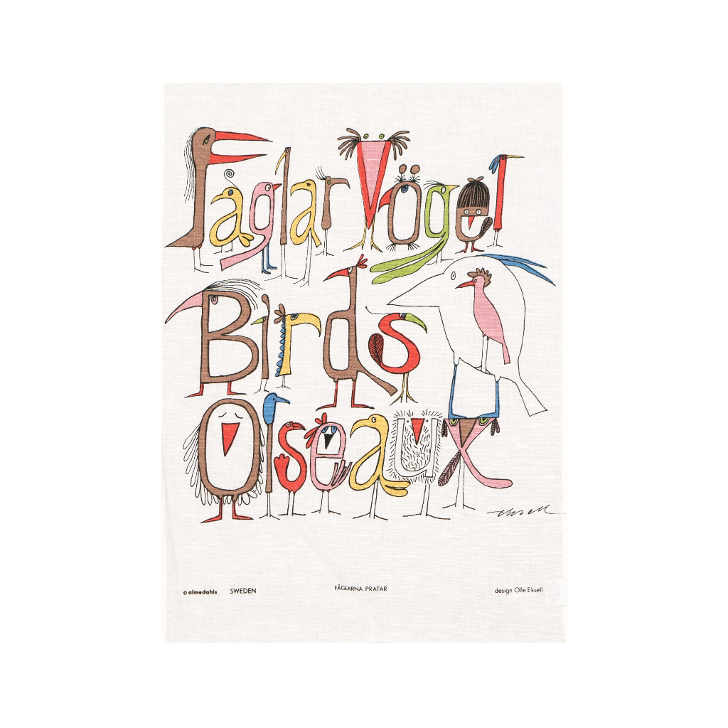 【almedahls】アルメダールス　キッチンタオル　おしゃべりな鳥たち