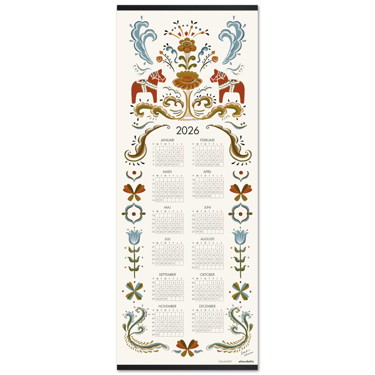 【almedahls】アルメダールス　2026カレンダー・ダーラヘスト