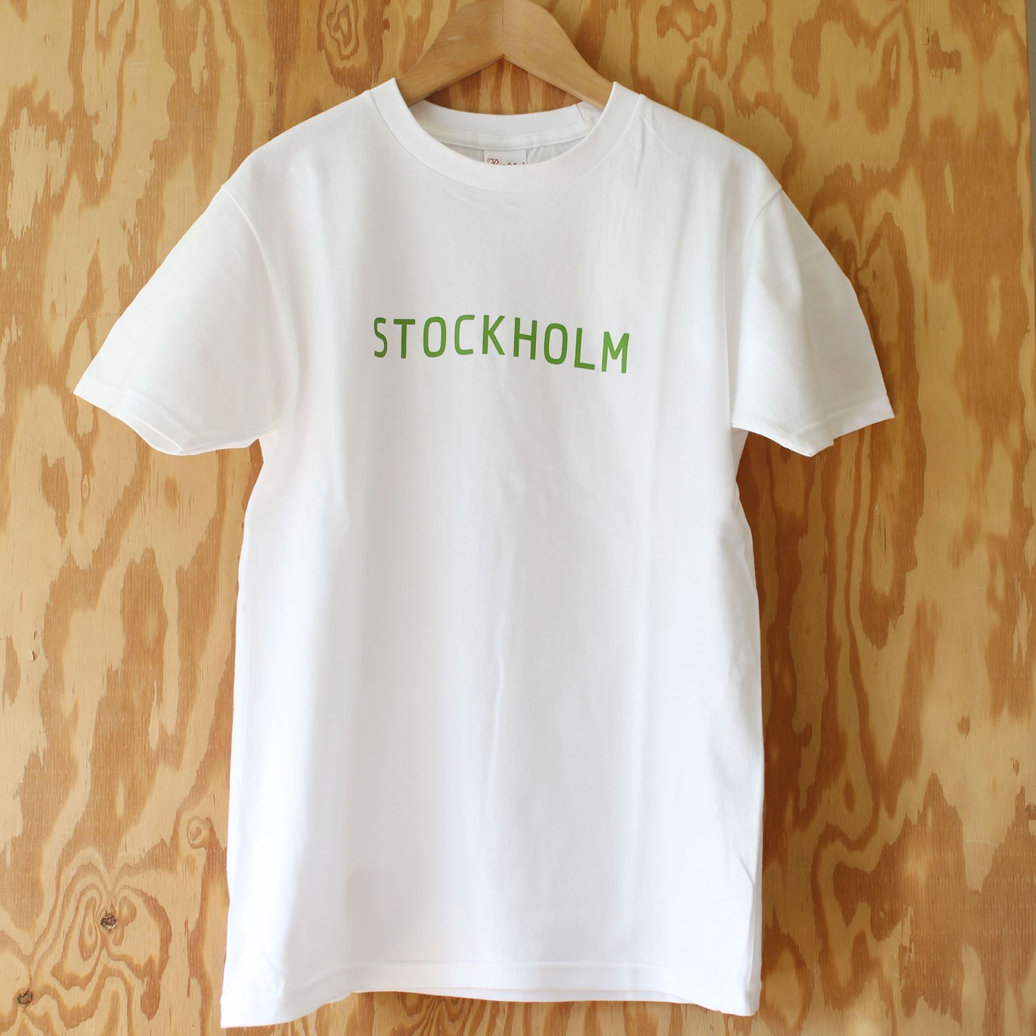 【Scandinavian cafe】北欧都市ユニセックスTシャツ　STOCKHOLM　ホワイト 160 / S / M / L
