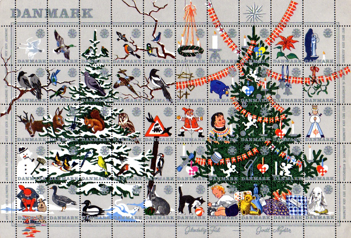 北欧デンマーク クリスマスシール（1961年／1シート50枚）