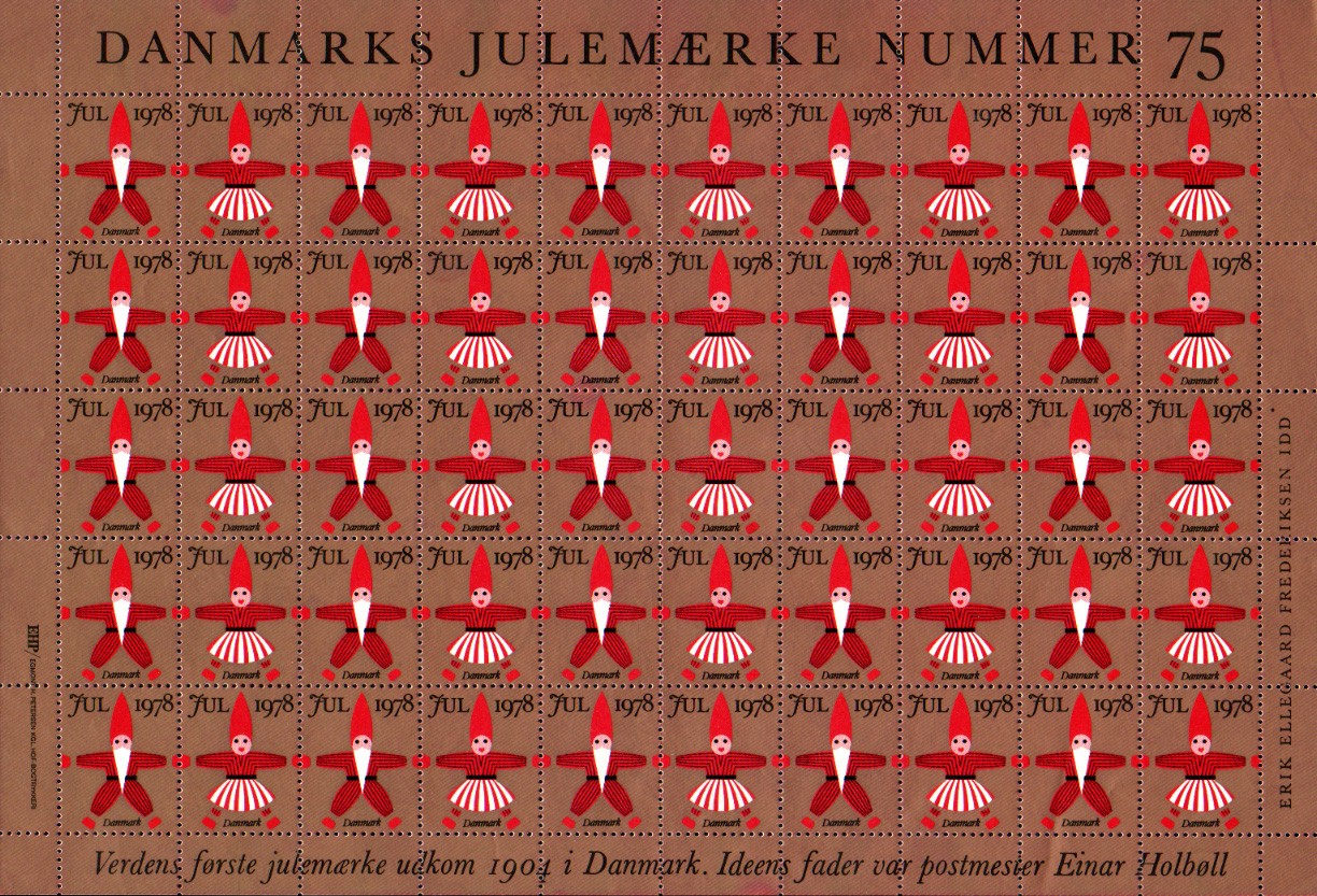 北欧デンマーク クリスマスシール（1978年／1シート50枚）