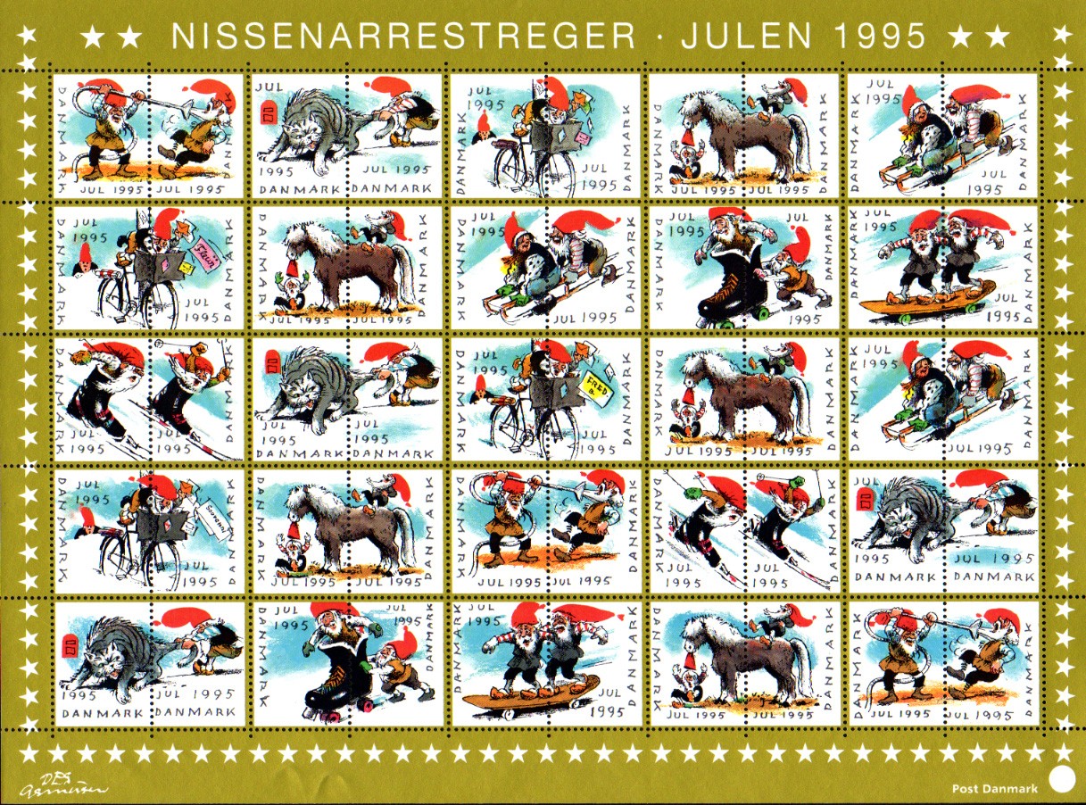 北欧デンマーク クリスマスシール（1995年／1シート50枚）