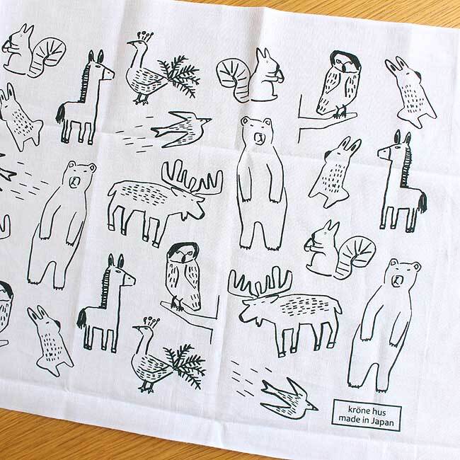 【krone hus】樋口たつのコラボ手ぬぐい“アニマル”