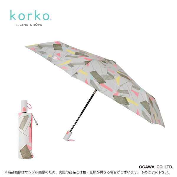 【korko】自動開閉傘56cm　ラインズ