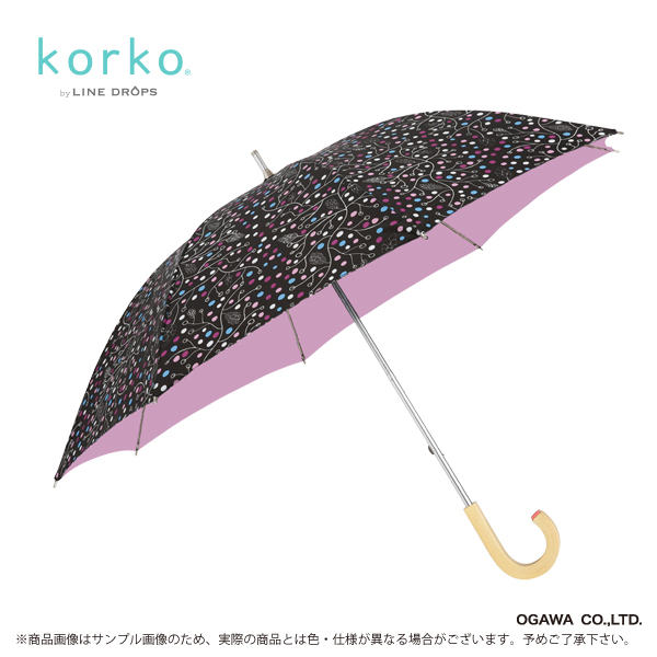 【korko】ショートスライド晴雨兼用日傘　パインツリー